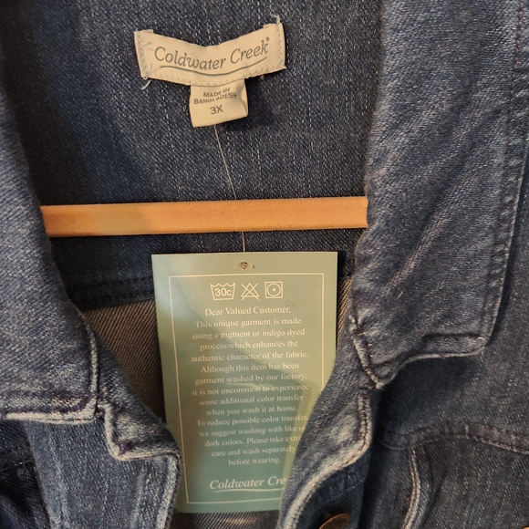 Coldwater Creek 3x Stretch Denim Jean Jacket - Picture 2 of 5